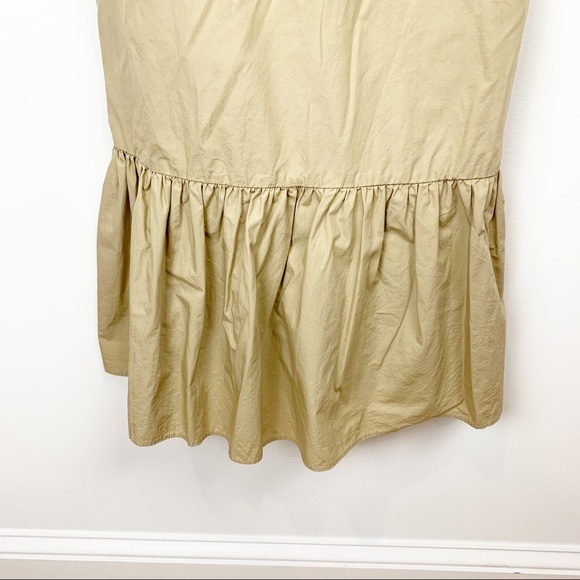Urban Outfitters | Tan Poplin Ruffle Midi Dress - Picture 5 of 11